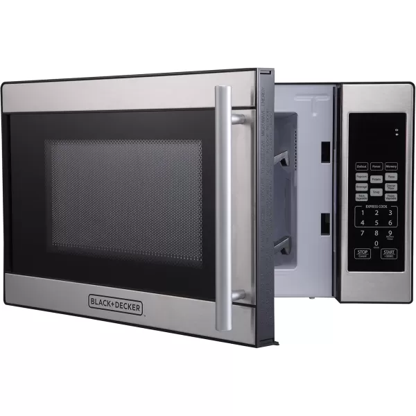 Black + Decker 0.7 Cubic Foot 700 Watt Stainless Steel Microwave with Turntable