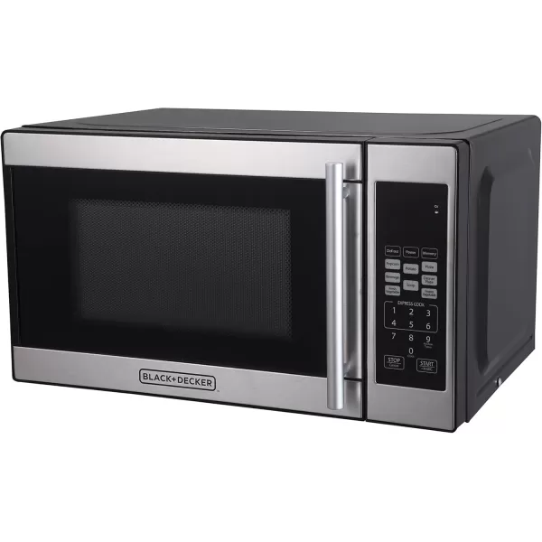Black + Decker 0.7 Cubic Foot 700 Watt Stainless Steel Microwave with Turntable