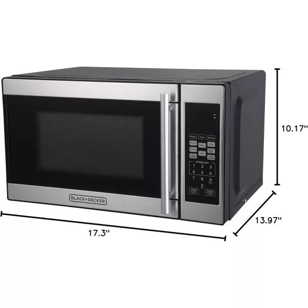 Black + Decker 0.7 Cubic Foot 700 Watt Stainless Steel Microwave with Turntable