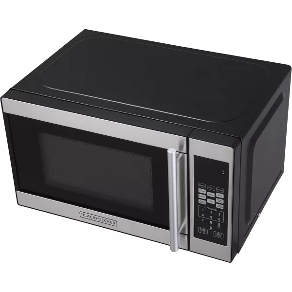 Black + Decker 0.7 Cubic Foot 700 Watt Stainless Steel Microwave with Turntable