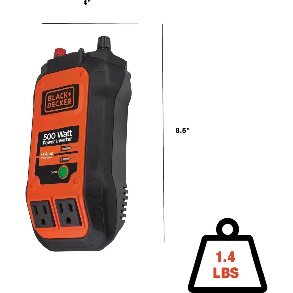 Black &amp; Decker PI500P Power Inverter with USB Port 