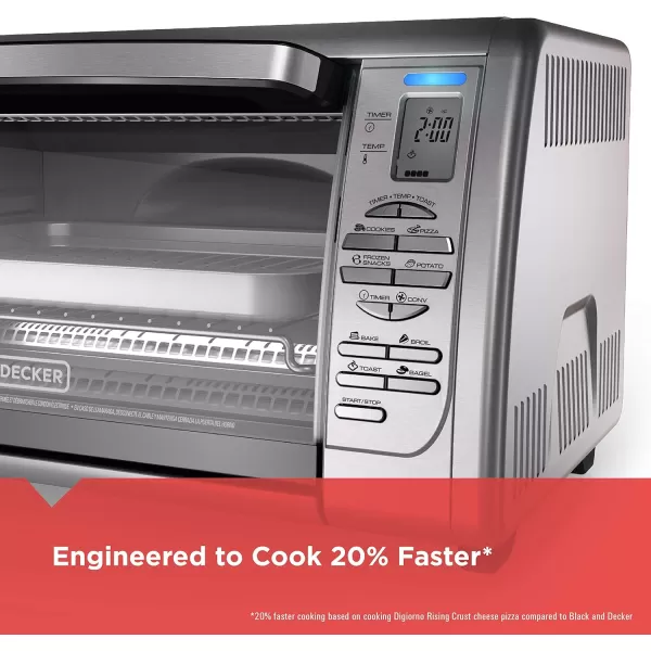 Black+Decker Countertop Convection Toaster Oven, Stainless Steel
