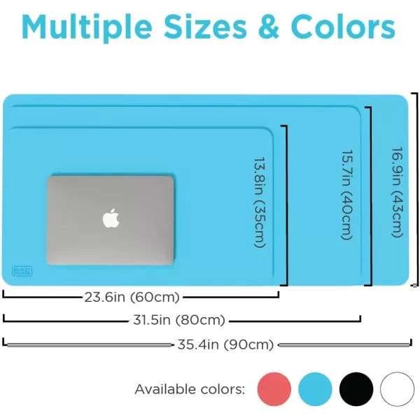 Black+Decker Faux Leather Desk Mat for Keyboard and Mouse - Office Desk Accessories - Protective Office Desk Decor Men, Women, Teens - Desk Pad Mat for Gaming, Work from Home, Office - Desk Organizers