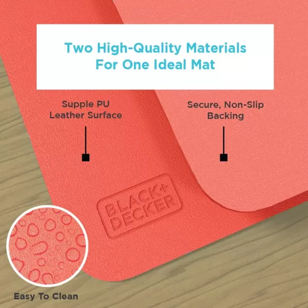 Black+Decker Faux Leather Desk Mat for Keyboard and Mouse - Office Desk Accessories - Protective Office Desk Decor Men, Women, Teens - Desk Pad Mat for Gaming, Work from Home, Office - Desk Organizers