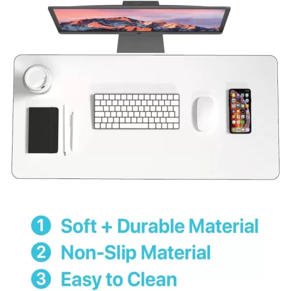 Black+Decker Faux Leather Desk Mat for Keyboard and Mouse - Office Desk Accessories - Protective Office Desk Decor Men, Women, Teens - Desk Pad Mat for Gaming, Work from Home, Office - Desk Organizers