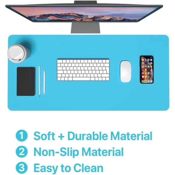 Black+Decker Faux Leather Desk Mat for Keyboard and Mouse - Office Desk Accessories - Protective Office Desk Decor Men, Women, Teens - Desk Pad Mat for Gaming, Work from Home, Office - Desk Organizers