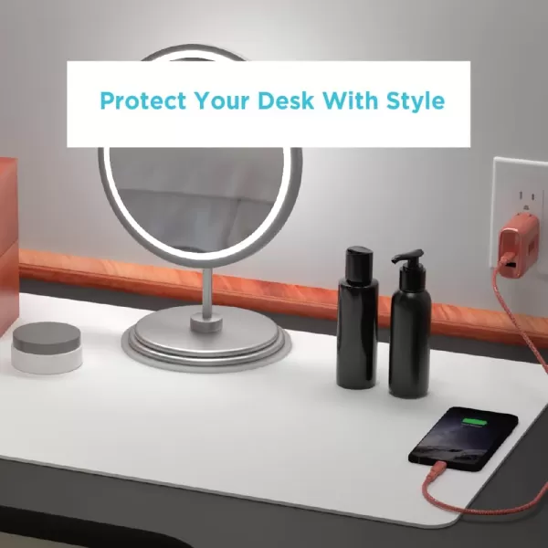 Black+Decker Faux Leather Desk Mat for Keyboard and Mouse - Office Desk Accessories - Protective Office Desk Decor Men, Women, Teens - Desk Pad Mat for Gaming, Work from Home, Office - Desk Organizers