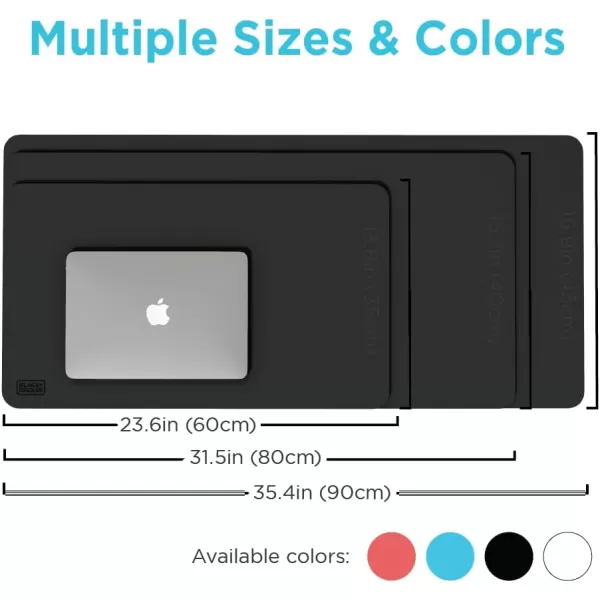 Black+Decker Faux Leather Desk Mat for Keyboard and Mouse - Office Desk Accessories - Protective Office Desk Decor Men, Women, Teens - Desk Pad Mat for Gaming, Work from Home, Office - Desk Organizers