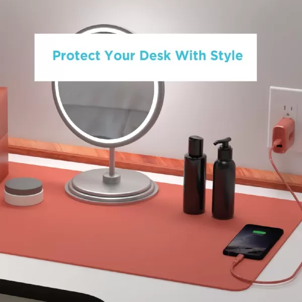 Black+Decker Faux Leather Desk Mat for Keyboard and Mouse - Office Desk Accessories - Protective Office Desk Decor Men, Women, Teens - Desk Pad Mat for Gaming, Work from Home, Office - Desk Organizers