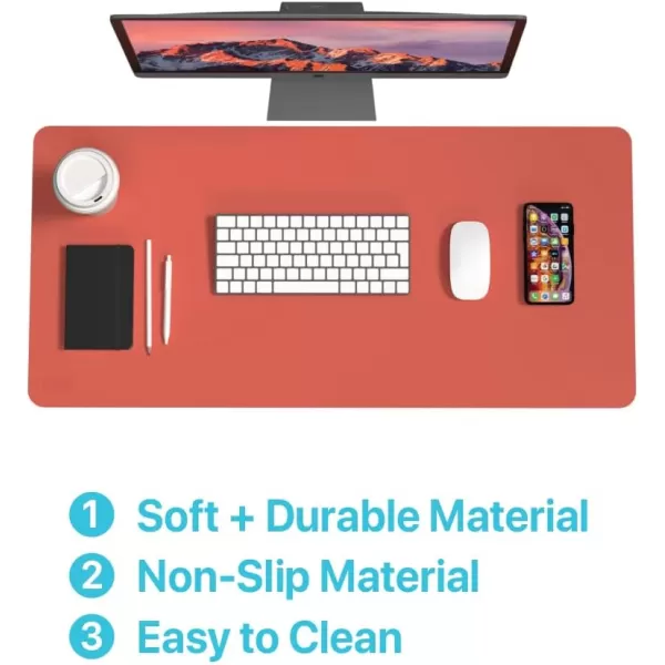 Black+Decker Faux Leather Desk Mat for Keyboard and Mouse - Office Desk Accessories - Protective Office Desk Decor Men, Women, Teens - Desk Pad Mat for Gaming, Work from Home, Office - Desk Organizers