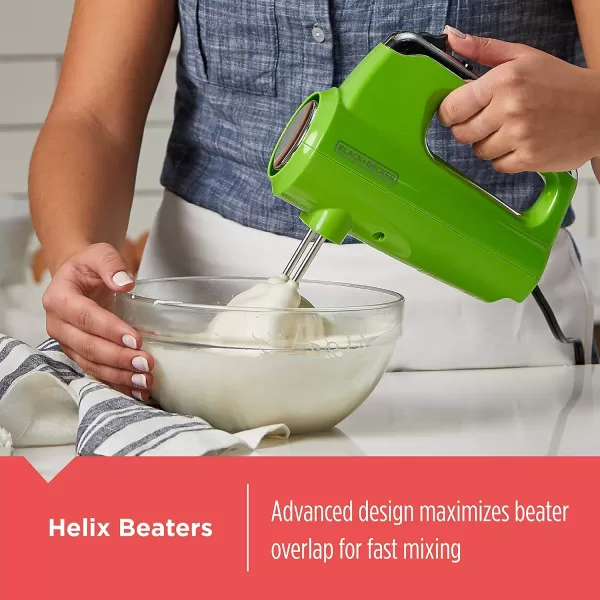 Black+Decker MX600L Helix Performance Premium Hand, 5-Speed Mixer, Lime Green, small
