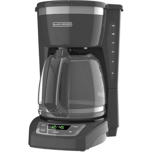 BLACK+DECKER 12-Cup Digital Coffee Maker, CM1160B, Programmable, Washable Basket Filter, Sneak-A-Cup, Auto Brew, Water Window, Keep Hot Plate, Black
