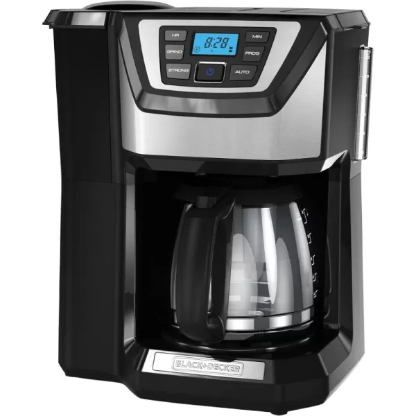 BLACK+DECKER 12-Cup Mill and Brew Coffe Maker, CM5000B, 24-Hour Programble, Built-in Grinder, Sneak-A-Cup, Permanent Washable Fitler