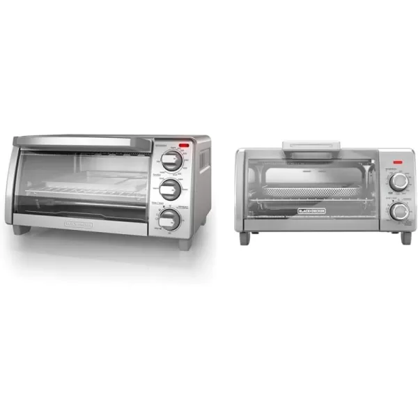 BLACK+DECKER 4-Slice Toaster Oven, TO1745SSG, Even Toast, 4 Cooking Functions Bake, Broil, Toast and Keep Warm, Removable Crumb Tray, Timer