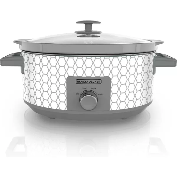 BLACK+DECKER 7-Quart Slow Cooker, SC2007D, Lid Holder, 3 Heat Settings, Extra Large Handles, Dishwasher Safe, Teal
