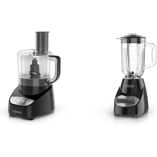 BLACK+DECKER 8-Cup Food Processor, Easy Assembly, Stainless Steel S-Blade, Shred, Slice, Chop, Puree, 450W Motor