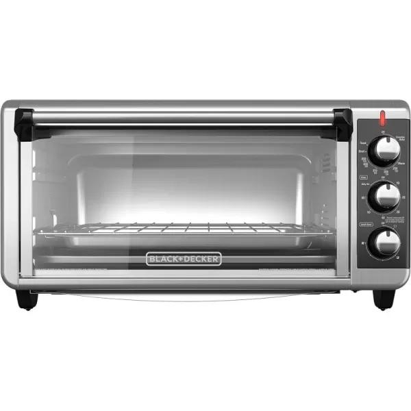 BLACK+DECKER 8-Slice Extra Wide Convection Toaster Oven, TO3250XSB, Fits 9"x13" Oven Pans and 12" Pizza, Stainless Steel/Black