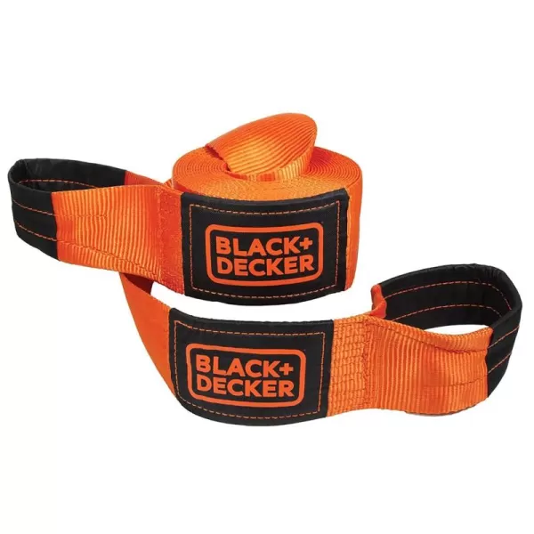 BLACK+DECKER BD1001 Black/Orange 2" x 20' Recovery Strap - 3,000 lb Safe Wortking Load / 9,000 lb Break Strength)