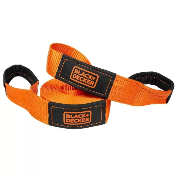 BLACK+DECKER BD1001 Black/Orange 2" x 20' Recovery Strap - 3,000 lb Safe Wortking Load / 9,000 lb Break Strength)