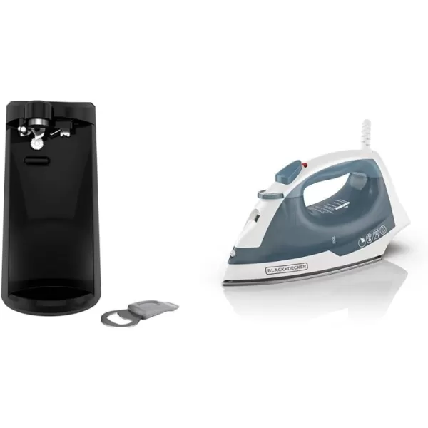 BLACK+DECKER EasyCut Extra-Tall Can Opener, EC500B, Removable Multi-Tool, Knife Sharpener, One-Touch Lever