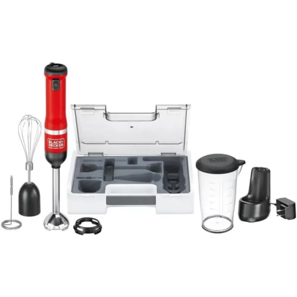 BLACK+DECKER Kitchen Wand Cordless Immersion Blender, 3 in 1 Multi Tool Set, Hand Blender with Charging Dock, Whisk and Milk Frother, Grey 