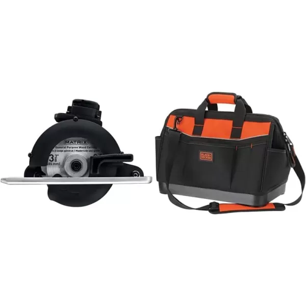 BLACK+DECKER Matrix Attachment, Trim Saw with 16 in. Wide Mouth Zippered Tool Bag 