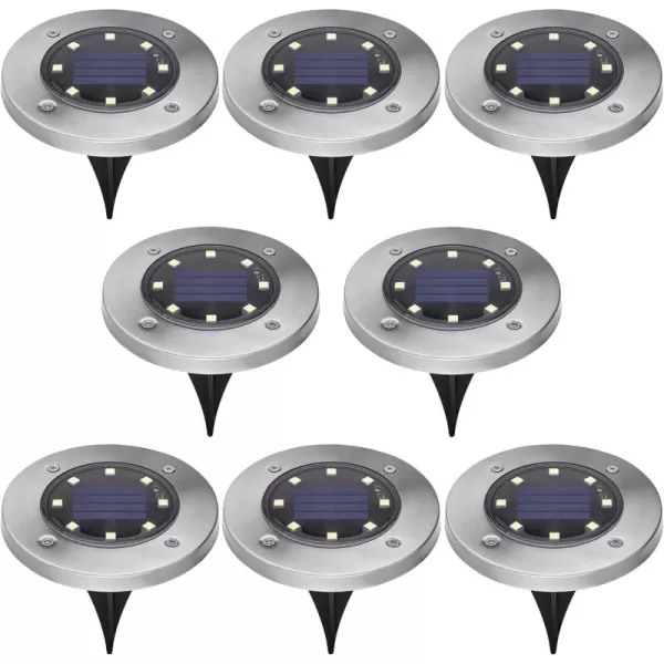 BLACK+DECKER Solar-Powered Outdoor Disk Light - 8 Pack 