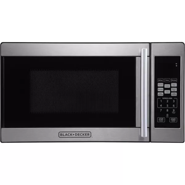 Black + Decker 0.7 Cubic Foot 700 Watt Stainless Steel Microwave with Turntable