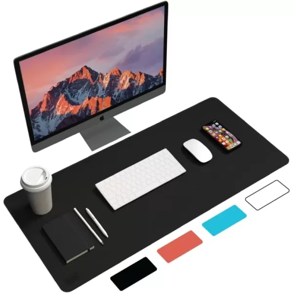 Black+Decker Faux Leather Desk Mat for Keyboard and Mouse - Office Desk Accessories - Protective Office Desk Decor Men, Women, Teens - Desk Pad Mat for Gaming, Work from Home, Office - Desk Organizers