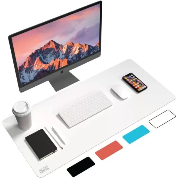 Black+Decker Faux Leather Desk Mat for Keyboard and Mouse - Office Desk Accessories - Protective Office Desk Decor Men, Women, Teens - Desk Pad Mat for Gaming, Work from Home, Office - Desk Organizers