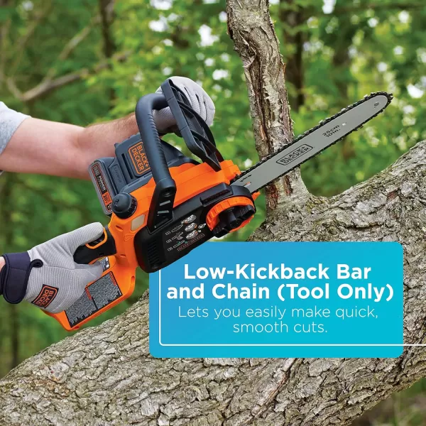 BLACK+DECKER 20V MAX Cordless Chainsaw Kit, 10 inch, Battery and Charger Included )