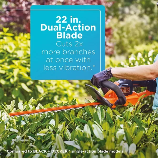 BLACK+DECKER 20V MAX Cordless Hedge Trimmer with Power Command Powercut, 22-Inch 