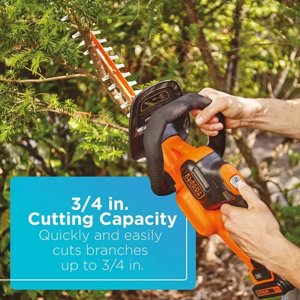 BLACK+DECKER 20V MAX Cordless Hedge Trimmer with Power Command Powercut, 22-Inch 