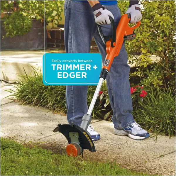 BLACK+DECKER 20V MAX Cordless String Trimmer, 2 in 1 Trimmer and Edger, 12 Inch, Battery Included 