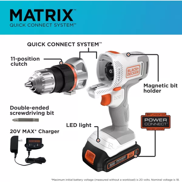 BLACK+DECKER 20V MAX Matrix Cordless Drill/Driver )