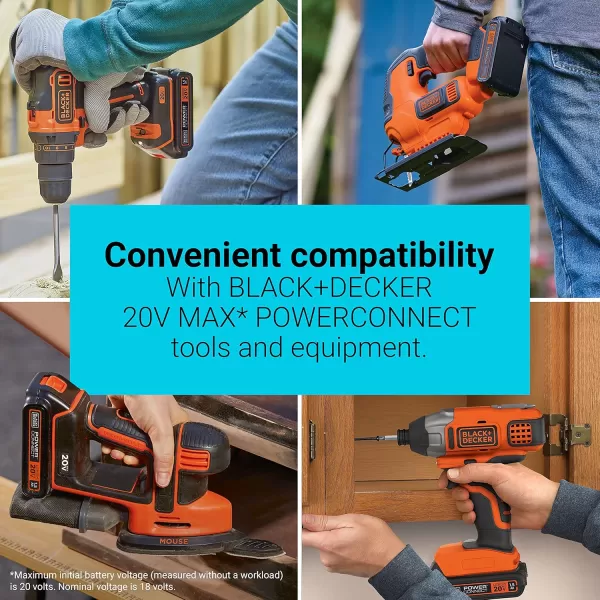 BLACK+DECKER 20V MAX* POWERCONNECT 1.5Ah Lithium Ion Battery, 2 PK 