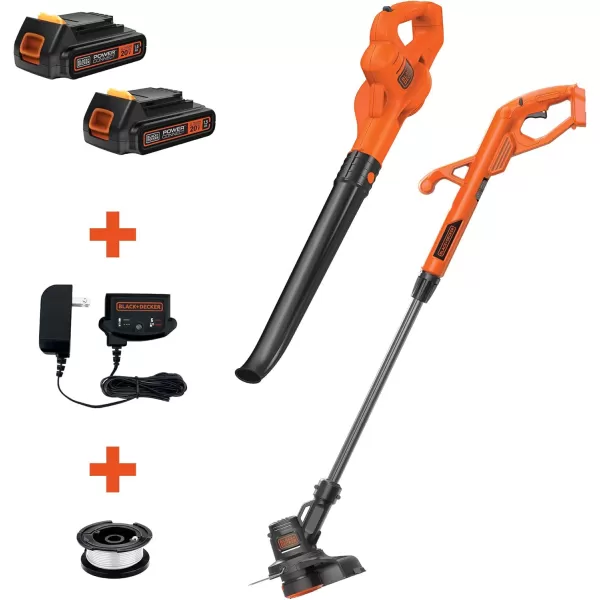 BLACK+DECKER 20V MAX* POWERCONNECT 10 in. 2in1 Cordless String Trimmer/Edger + Sweeper Combo Kit 