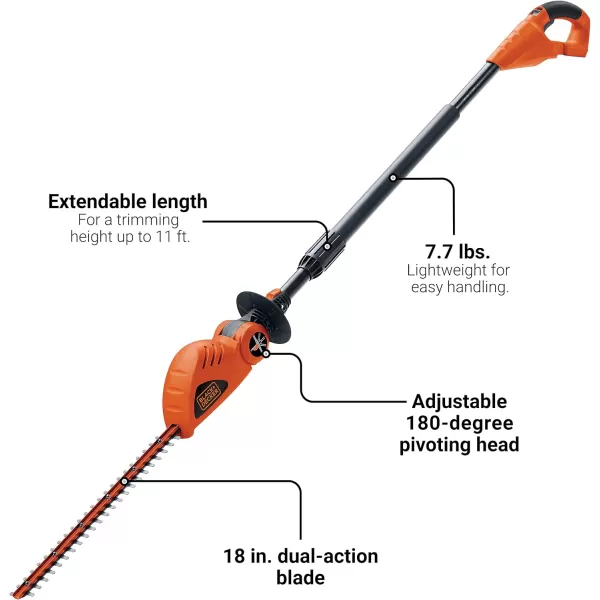 BLACK+DECKER 20V MAX* POWERCONNECT 18 in. Cordless Pole Hedge Trimmer, Tool Only )