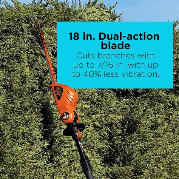 BLACK+DECKER 20V MAX* POWERCONNECT 18 in. Cordless Pole Hedge Trimmer, Tool Only 