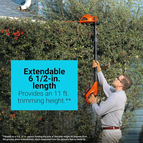 BLACK+DECKER 20V MAX* POWERCONNECT 18 in. Cordless Pole Hedge Trimmer, Tool Only )