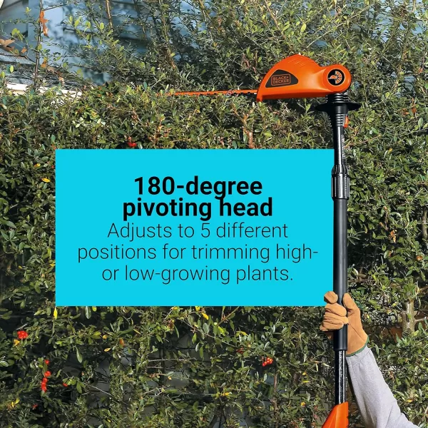 BLACK+DECKER 20V MAX* POWERCONNECT 18 in. Cordless Pole Hedge Trimmer, Tool Only )