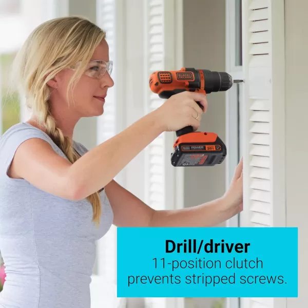 BLACK+DECKER 20V MAX* POWERCONNECT Cordless 4-Tool Combo Kit 