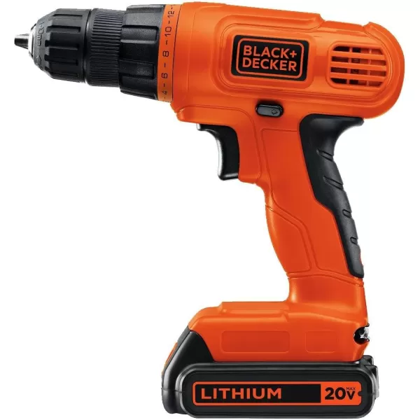 BLACK+DECKER 20V MAX* POWERCONNECT Cordless Drill Kit + 100 pc. Kit , Orange