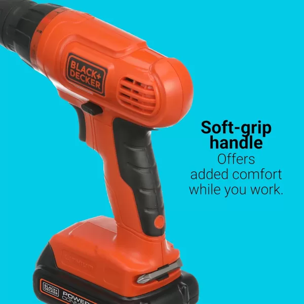 BLACK+DECKER 20V MAX* POWERCONNECT Cordless Drill Kit + 100 pc. Kit , Orange