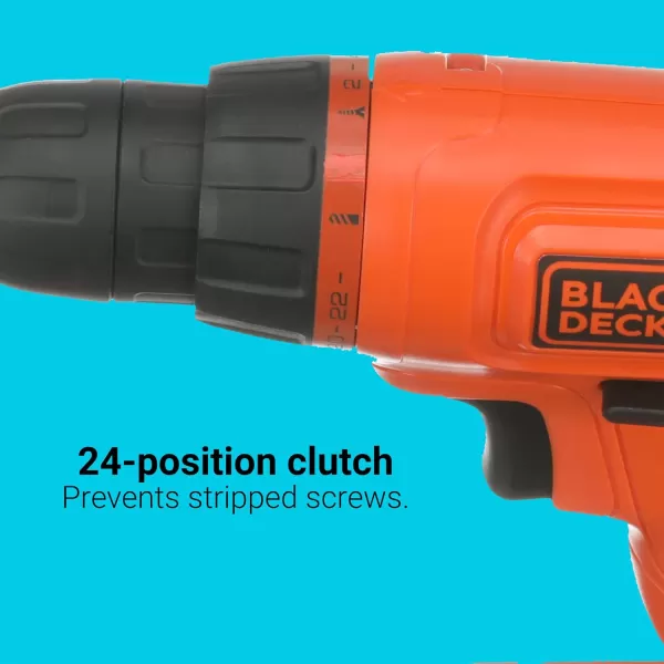 BLACK+DECKER 20V MAX* POWERCONNECT Cordless Drill Kit + 100 pc. Kit , Orange