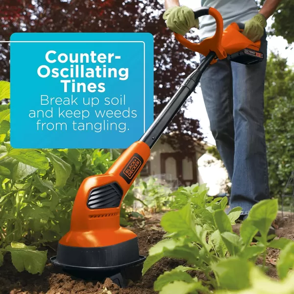 BLACK+DECKER 20V MAX* POWERCONNECT Cordless Garden Tiller Kit, Tool Only 