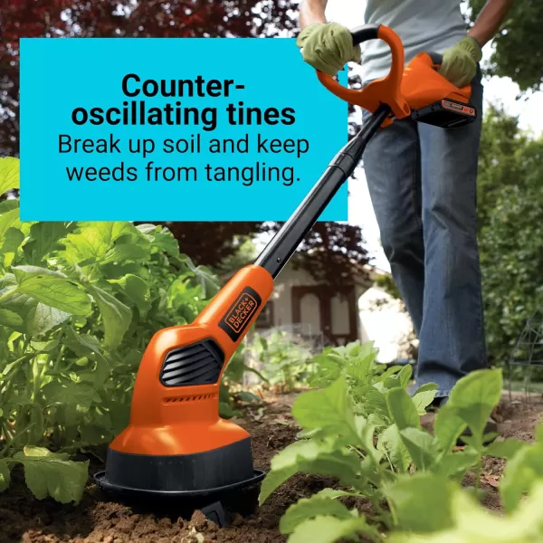 BLACK+DECKER 20V MAX* POWERCONNECT Cordless Garden Tiller Kit, Tool Only )