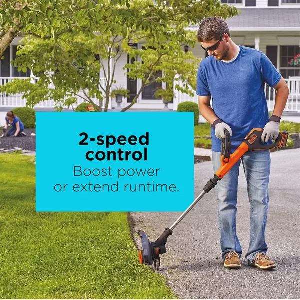 BLACK+DECKER 20V MAX String Trimmer, 2-Speed, 12-Inch, Cordless 
