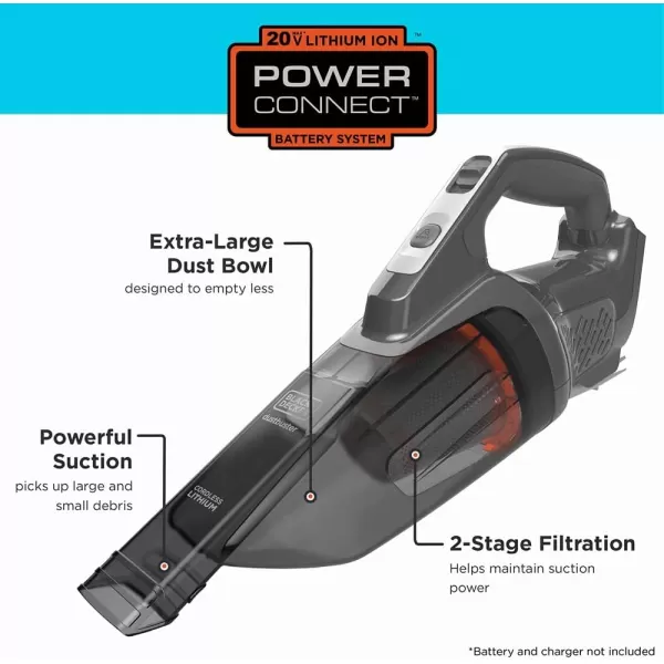 BLACK+DECKER 20V dustbuster, Cordless Handheld Vacuum, Home and Car Vacuum with Removable/Rechargeable Battery )