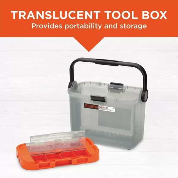 BLACK+DECKER BCKSB29C1 20V MAX* Cordless Drill with 28-Piece Home Project Kit in Translucent Tool Box